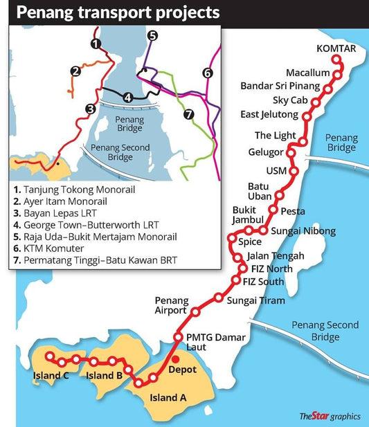 Projek LRT Pulau Pinang: Persaingan Sengit untuk Projek Bernilai RM9 Bilion